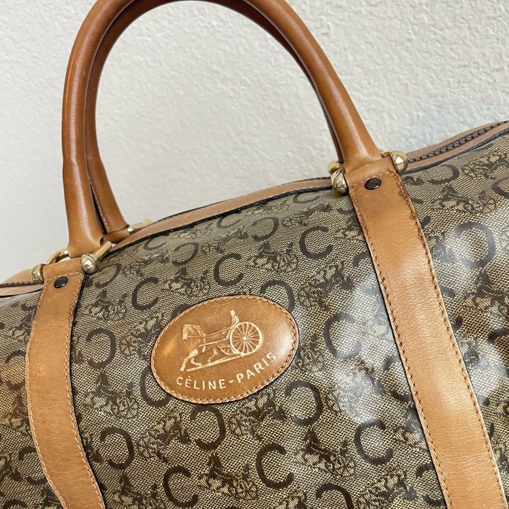CELINE Vintage Carriage Monogram Boston Duffle Travel Bag Y2K - Picture 2 of 13